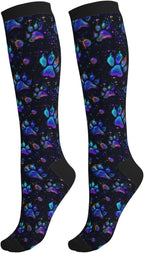 Compression Socks Women Knee High Support Circulation Stockings for Running Cycling Flying