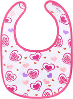 Littleforbig Cotton Waterproof Babydoll Printed Adult Bib with Adjustable Hook-and-Loop Fastener Closure - Princess Hearts Adult Bib
