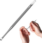 Stainless Steel Nail Cuticle Pusher with Spoon Nail Cleaner - Professional Dual Sided Fingernail Cleaner for Under Nails - Saloon Quality Dual Ended Manicure & Pedicure Tool for Cuticle Care & Nails