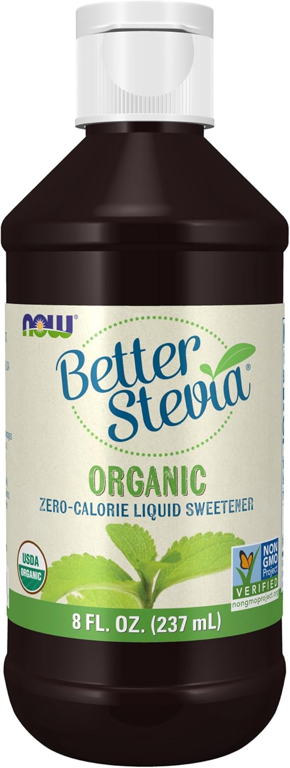 NOW Foods BetterStevia Organic Zero-Calorie Liquid Sweetener, Keto Friendly, Suitable for Diabetics, No Erythritol, 8-Ounce