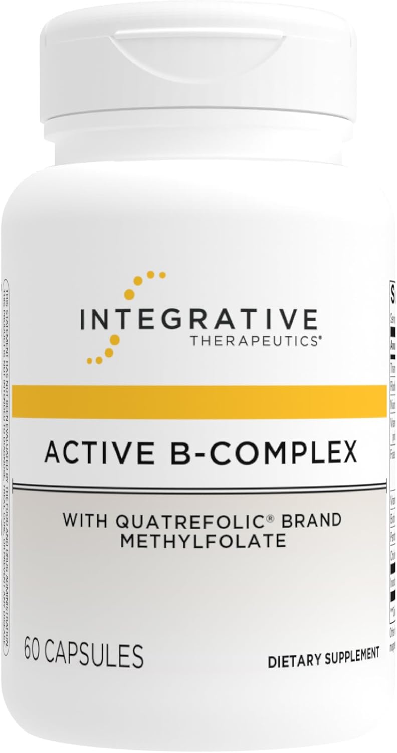Integrative Therapeutics Active B-Complex - with Choline and Methyfolate - Cellular Energy, Immune Function & Heart Health Support with Vitamins B2, B6 & B12* - Gluten-Free - 60 Capsules (30 Servings)