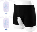 Wearable Urine Bag Male Urinal Bag Incontinence Pants for Men, Reusable Portable Male Collection Bags Urinal System with Collection Bag Portable Leak Proof Leg Pee for Elder (S)