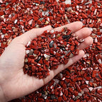 LAIDANLA Red Jasper Crushed Stone Crystal Chips Bulk Natural Gemstones Healing Reiki Crystals Mini Quartz Vase Filler Aquarium Gravel 0.55lb