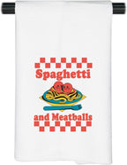 JNIAP Meatballs Food Gift Spaghetti and Meatballs Kitchen Towel Italian Foodie Lover Gift (Spaghetti and MEA)