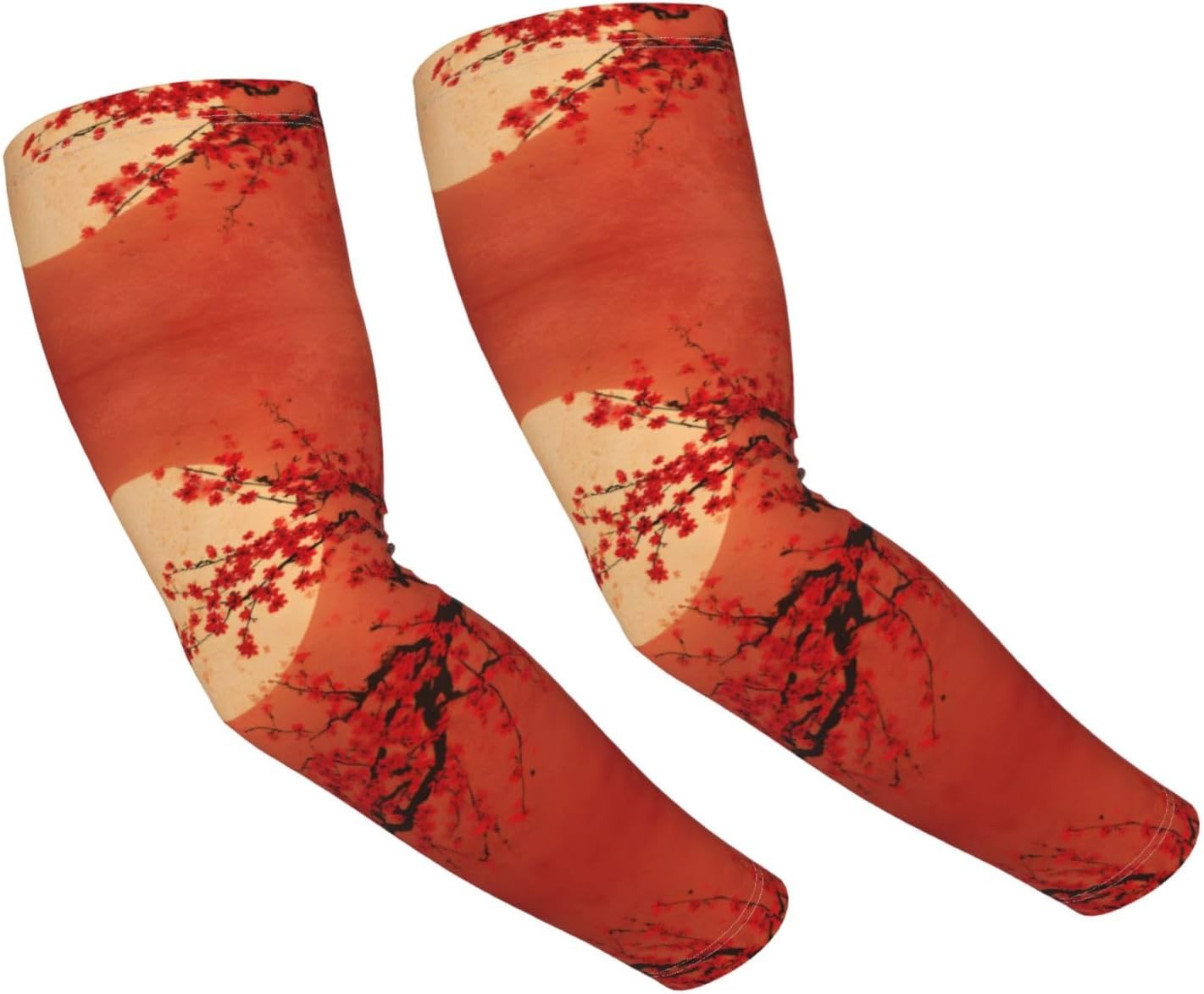 Japanese Style Cherry Blossom Print Cooling Sleeves Cooling Sleeves â€“ Ice Silk Arm Covers For Men And Women