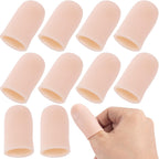 10pcs Gel Finger Cots, Soft Flexible Finger Cap Covers, Thumb Support Protector for Hands Cracking, Eczema Skin, Trigger Finger Arthritis Pain Relief