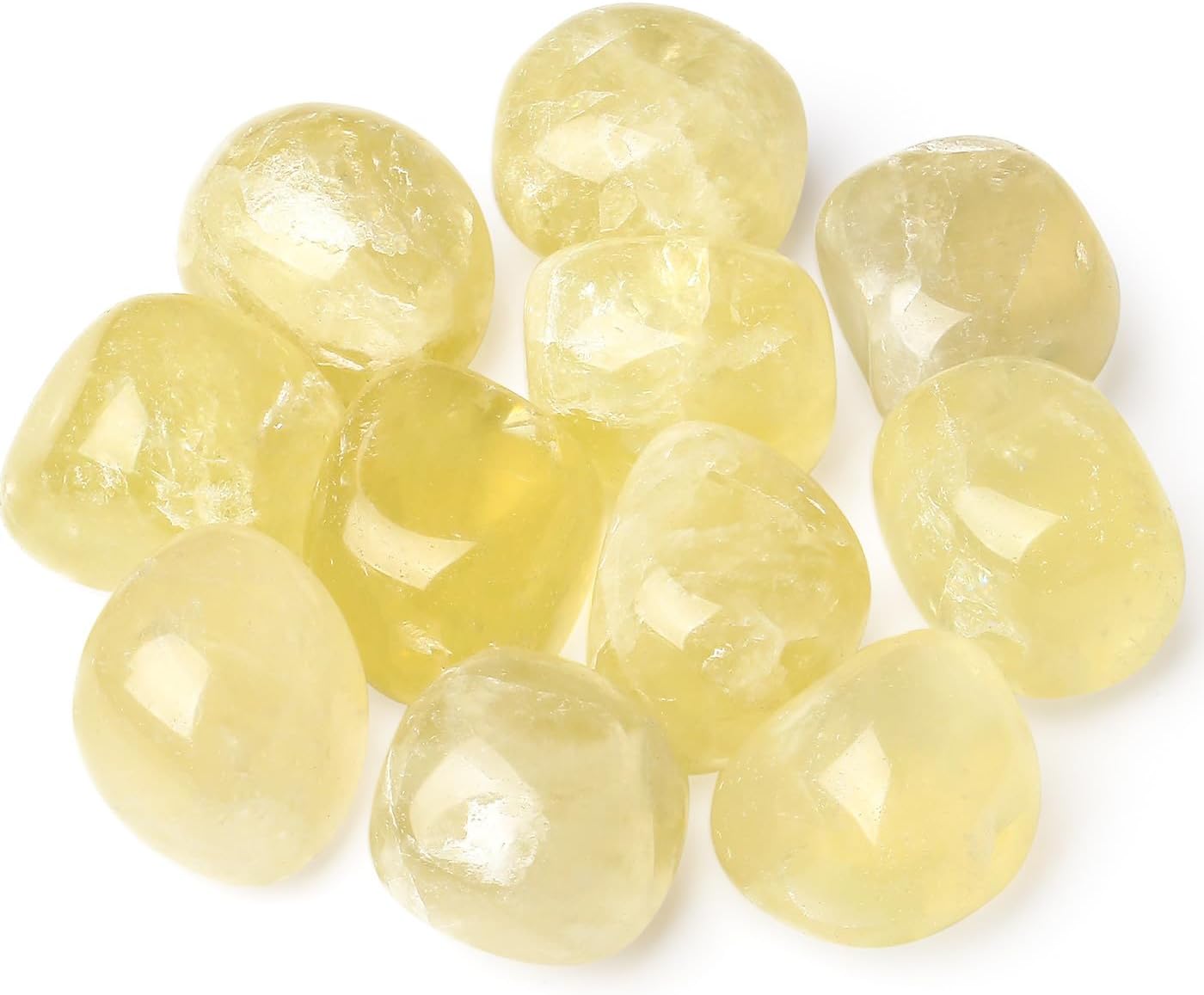 DUQGUHO Citrine Crystals Bulk Natural Irregular Polished Stones Tumbled Crystals Gemstone Rocks for Beginners Gift 200g