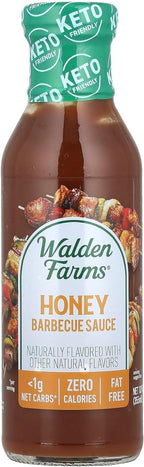 Walden Farms Honey Barbecue Sauce – Zero Calorie, Low Carb, Keto-Friendly, Vegan, Sugar-Free – 12 oz Bottle