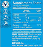 The Vitamin Shoppe Calcium 1,000MG - Bone Strength, Teeth Health & Muscle Function Support, Daily Mineral (100 Softgels)