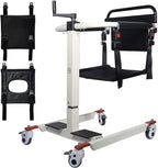 Patient Lift Transfer Nursing Lift Wheelchair, Toilet Transport Bathroom Shower Chair with Wheels for Handicap Elderly Seniors (Without Bedpan)