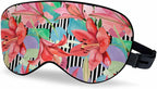 Red Lily Flower Sleep Eye Mask Watercolor Floral Botanical Flower Aquarelle Wildflower Men Women Sleep Mask with Adjustable Strap Eye Cover Eye Shade for Travel, Nap,Meditation