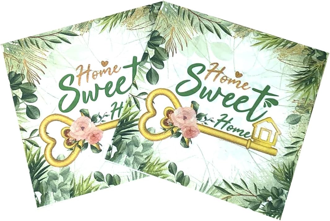 40 Pcs Home Sweet Home Paper Napkins Housewarming Party Decorations New House/Welcome Back/Family Home Theme Party Supplies Cocktail Beverage towel Disposable Napkins 2 Ply(6.5 In)