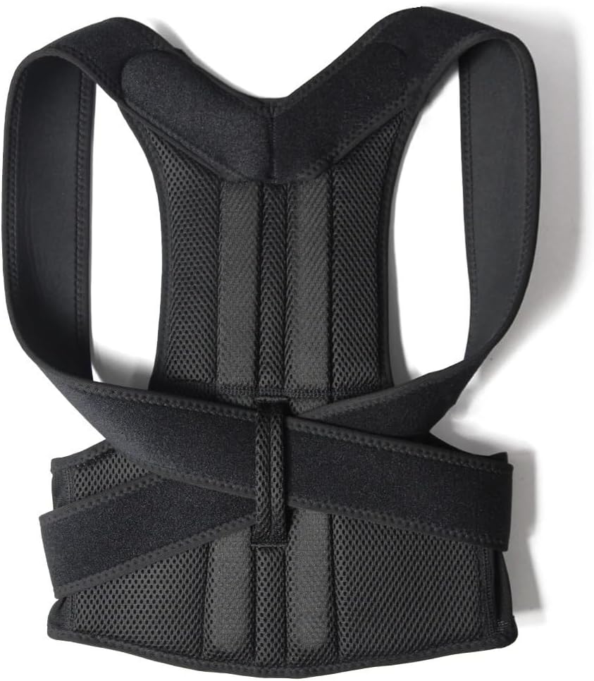 XS-5XL Plus Size Fully Adjustable Posture Corrector Back Brace Women Men Full Back Support Belt Scoliosis and Hunchback Correction Decompression Neck Shoulders(Large)