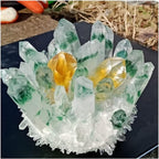 Health & Household Natural Green Ghost Crystal Cluster Original Stone Healing Reiki Orange Crystals Minerals Specimen Home Decor (Size : 1000g)