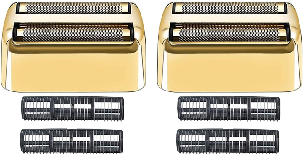 2 Pack Shaver Replacement Foil and Cutters compatible with BaBylissPRO Double FXFS2 Metal shaver foil replacement (Golden-2PCS)