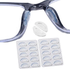 Eyeglass Nose Pads, Anti Slip Nose Pads for Glasses with Super Sticky Backing, Soft Silicone Adhesive Glasses Nose Pad (10 Clear Pairs)