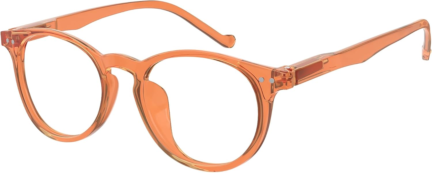 Eyekepper Oval Spring Hinges Ladies Reading Glasses +0.75 Orange Frame Round Reader Eyeglasses for Women Reading