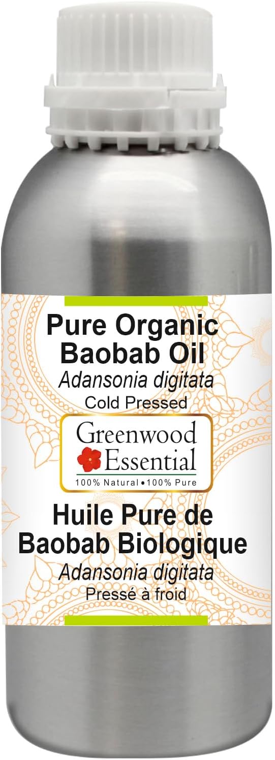Greenwood Essential Pure Organic Baobab Oil (Adansonia digitata) Cold Pressed 630ml (21 oz)