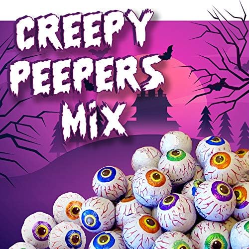 R.M. Palmer Creepy Peeper Mix - (Approx. 185 Pieces) Bulk Bag, Fun Sized Halloween Eyeballs Themed Treats, Candy, and Snacks (5 LB) DOUBLE CRISP ONLY