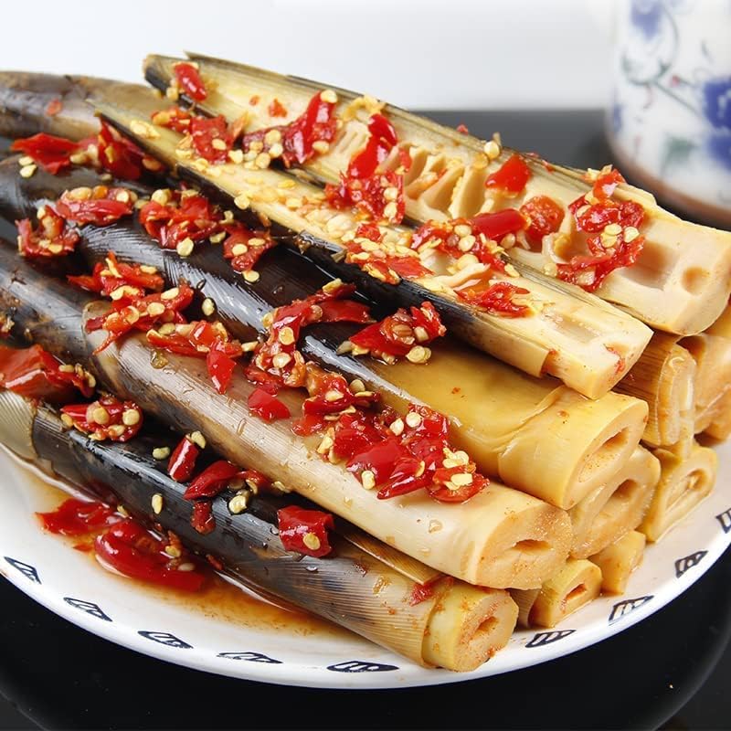 Hand Peeled Bamboo Shoots 200g/bag,Spicy and Crispy Bamboo Shoots with Pickled Peppers,Spicy Chinese Snacks,Fresh Bamboo Shoots with Mountain Peppers,Pickled Vegetables (Mix and match taste,1 pack)