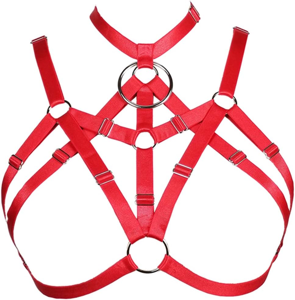Body Harness Bra for Women Open Cupless Cage Goth Strappy Hollow Out Lingerie