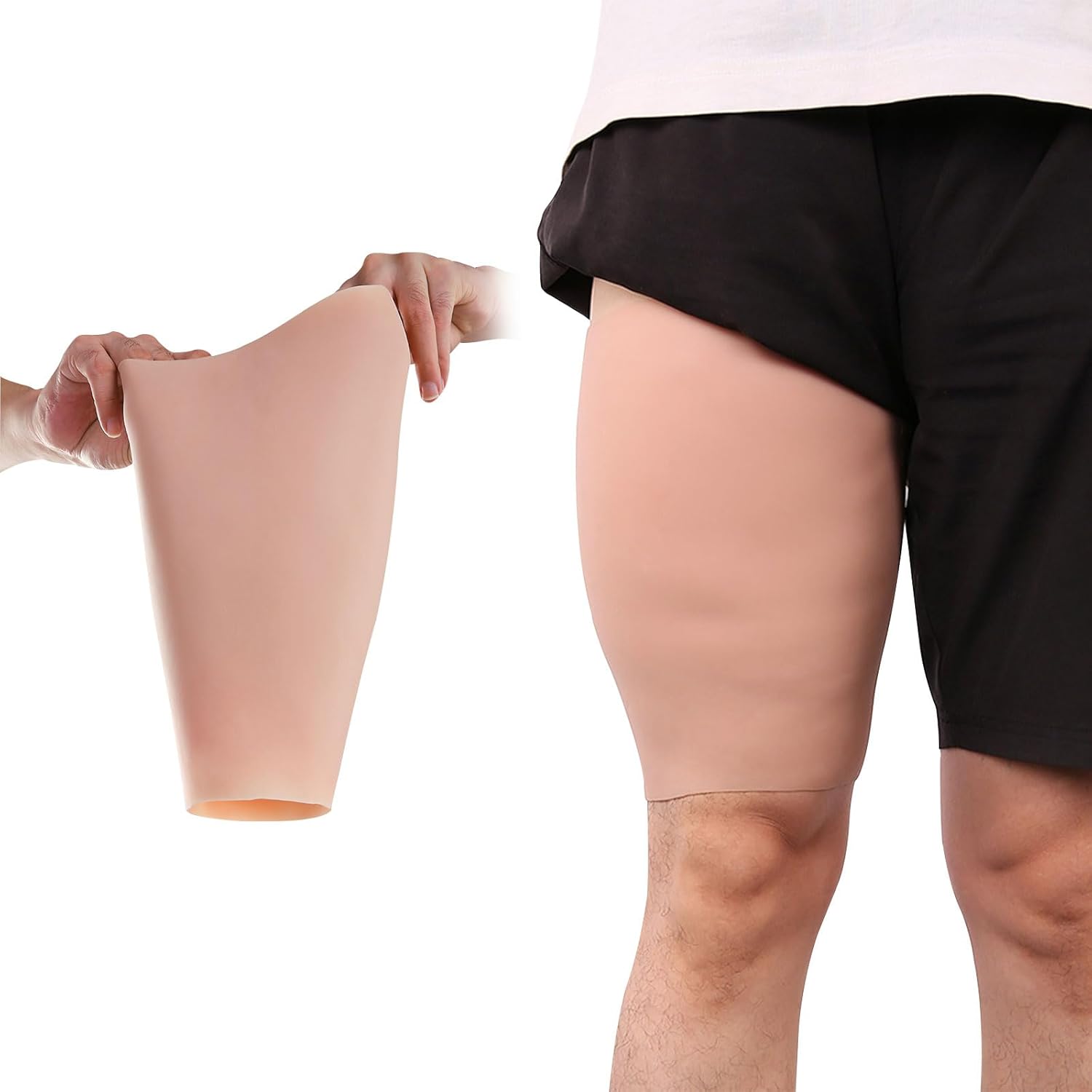 Realistic Silicone lap Pads Leg Enhancement Calf Corrector Wearable Fake Calf for Crooked Or Thin Legs,Skin tone,1 Pair