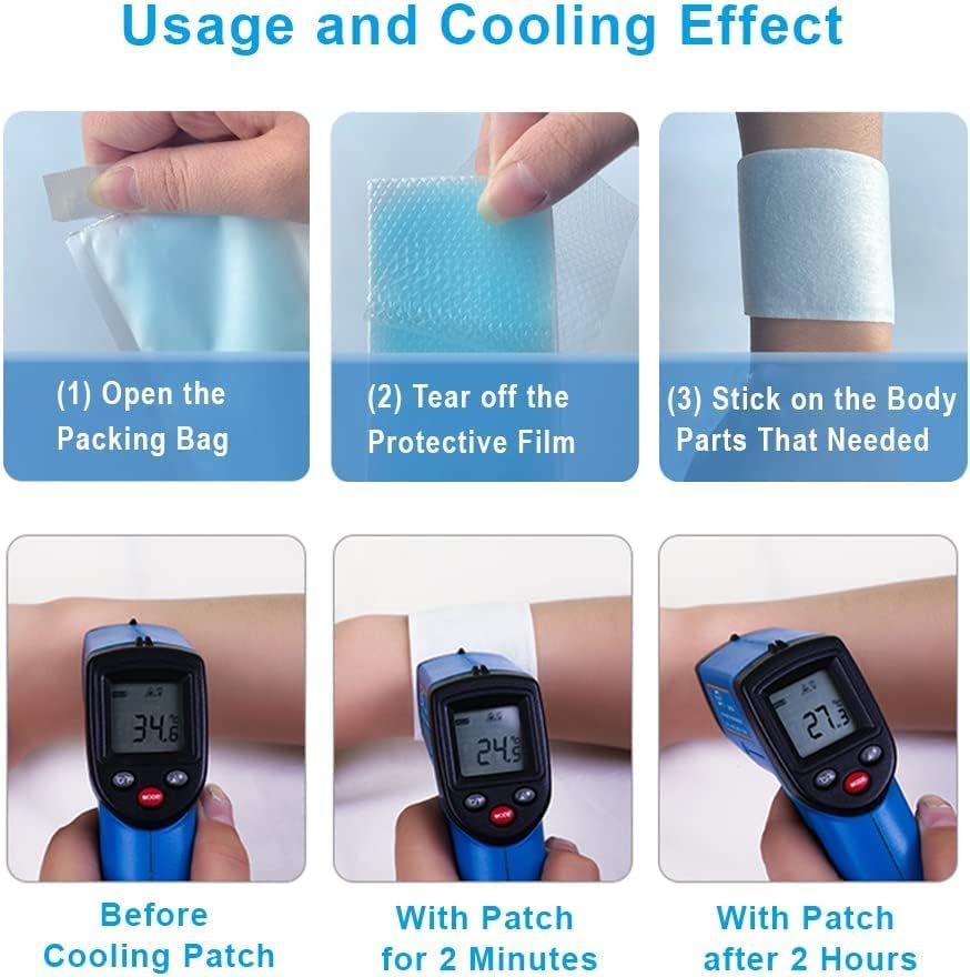 10 Sheets Cooling Patches for Body Cooling, Mobile Phone Cooling