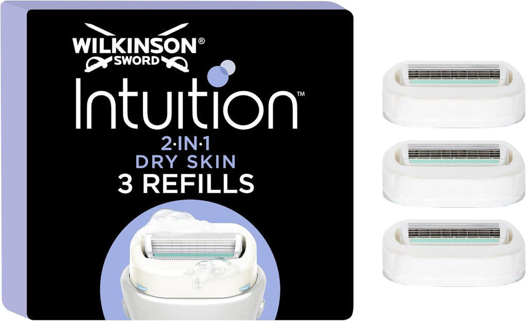 Wilkinson Sword Intuition Dry Skin Razor Blades for Women, Pack of 3