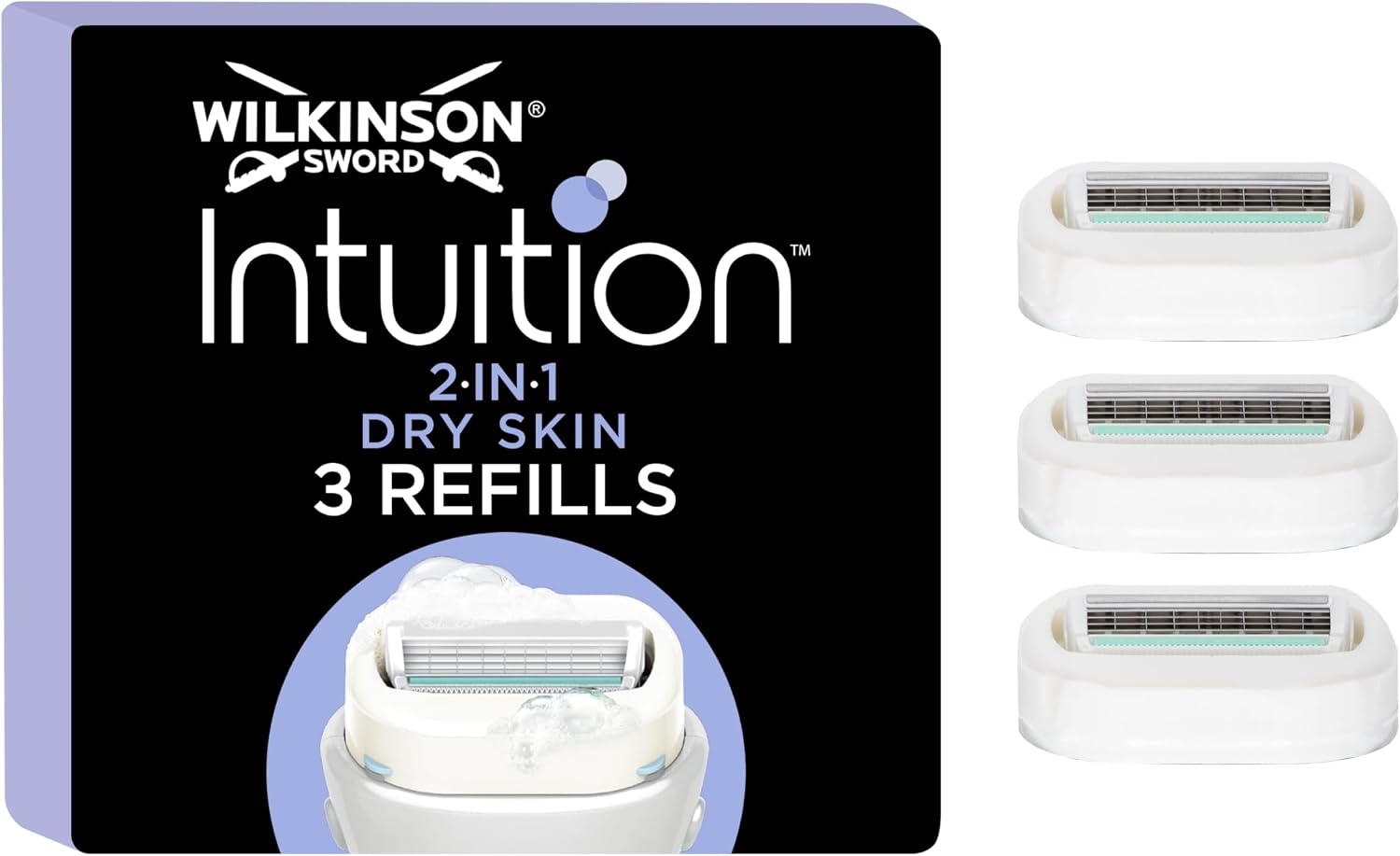 Wilkinson Sword Intuition Dry Skin Razor Blades for Women, Pack of 3