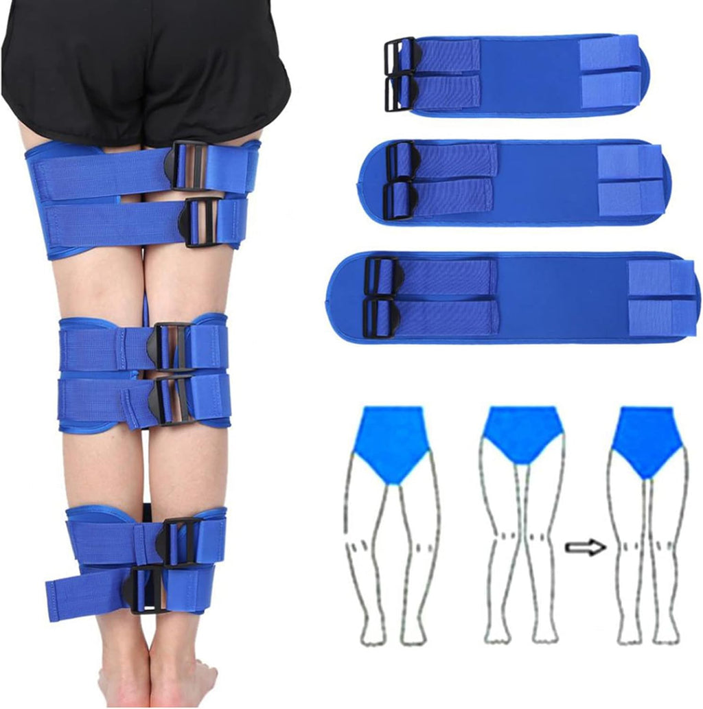 Legs Posture Corrector Belt, 3 Pcs/Set O/X Legs Correction Braces Bandage Knock Knee Bowlegs Orthotic Straightening Adjustable Thigh Knee Pads Support