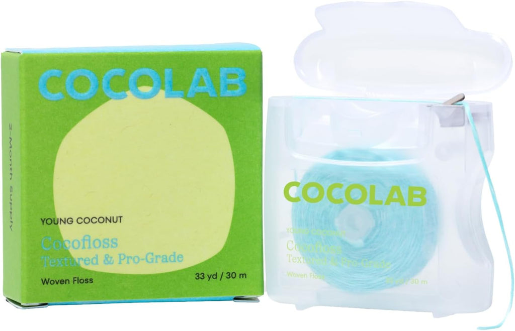 Cocofloss Expanding Woven Dental Floss by Cocolab, Waxed Tooth Floss for Daily Oral Care, Coconut Oil Infused, Vegan, for Adults and Kids, Coconut Scent, 1 Pack