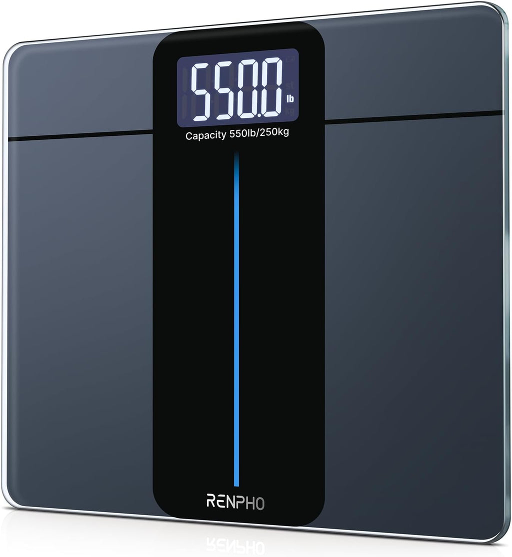 RENPHO 550lb Scale for Body Weight, Digital Bathroom Scale with Large LED Display, Big Platform Weighing Machine with Extra-High Capacity, Most Accurate to 0.05lb, 13x11.8in, Core 1L