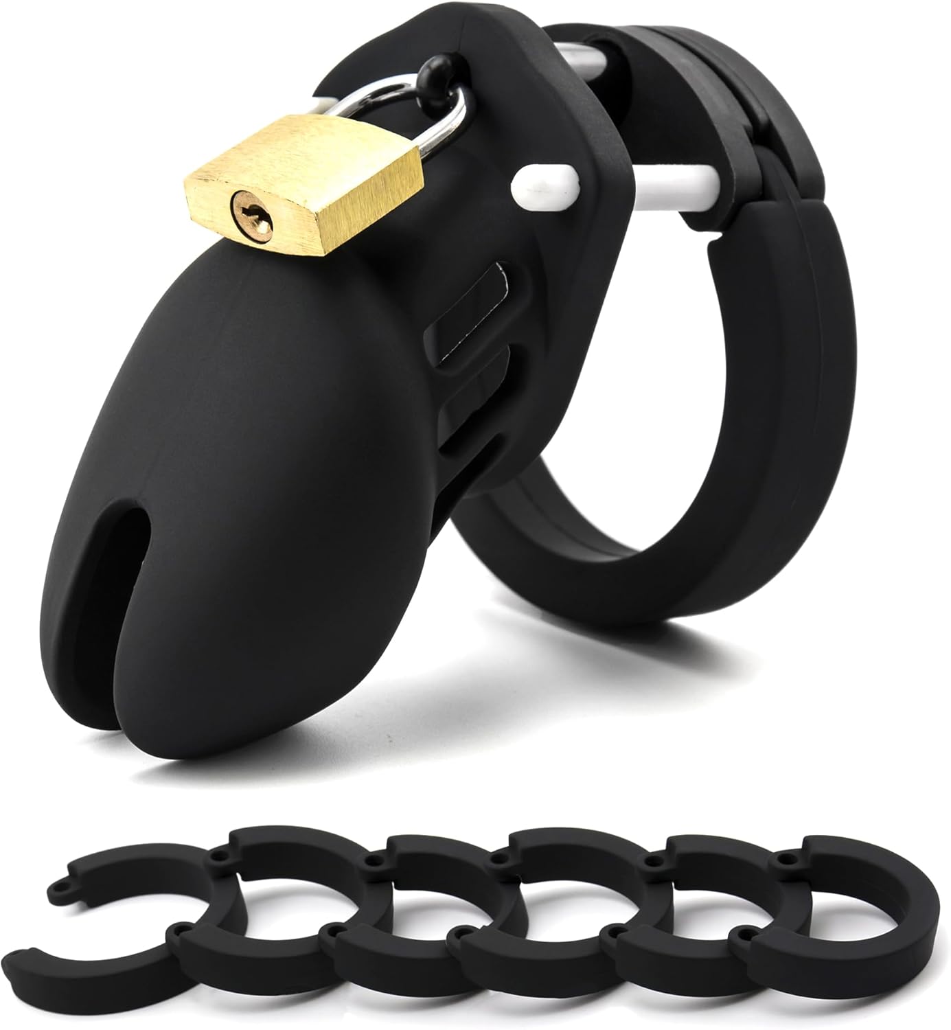 RZY Silicone Cock Cage Chastity Cage Chastity Device for Male Penis Exercise (Black)