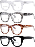 Eyekepper 4-Pack Large Frame Bifocal Reading Glasses Women Bifocal Readers +1.50