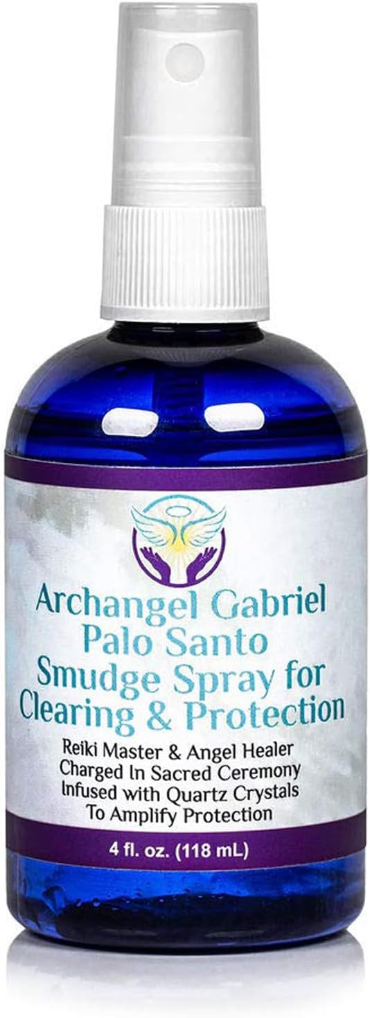Heal The Masses Palo Santo Spray - Archangel Gabriel Smudge Spray for Clearing & Protection - Smokeless Aromatherapy Mist with Essential Oils - 4 Fluid Ounces