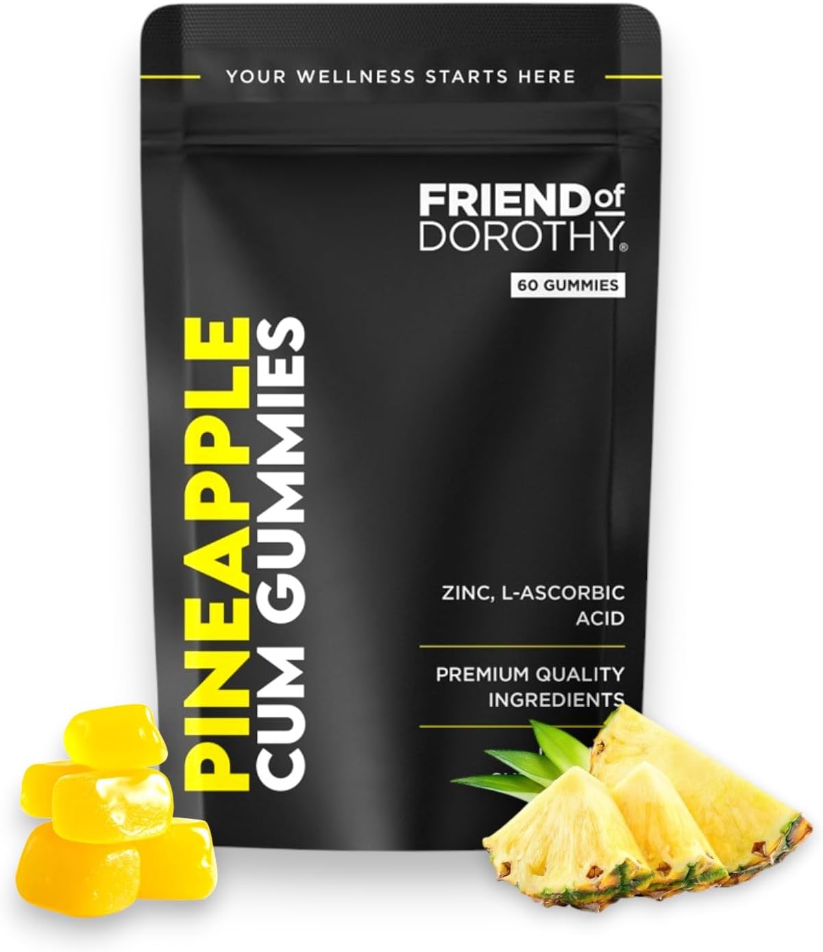 Pineapple C*M Gummies Improves Sperm Volume and Load Semen Volume Supplement - 60 Capsules - 1 Month Supply