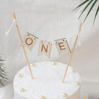 Wood One Cake Topper, 1st Birthday Cake Bunting, 1st Birthday Cake Topper, Cake Smash and Photo Prop