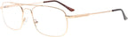 Eyekepper Mens Womens Memory Titanium Reading Glasses Bendable Bridge And Temple Readers (Gold,+1.00)