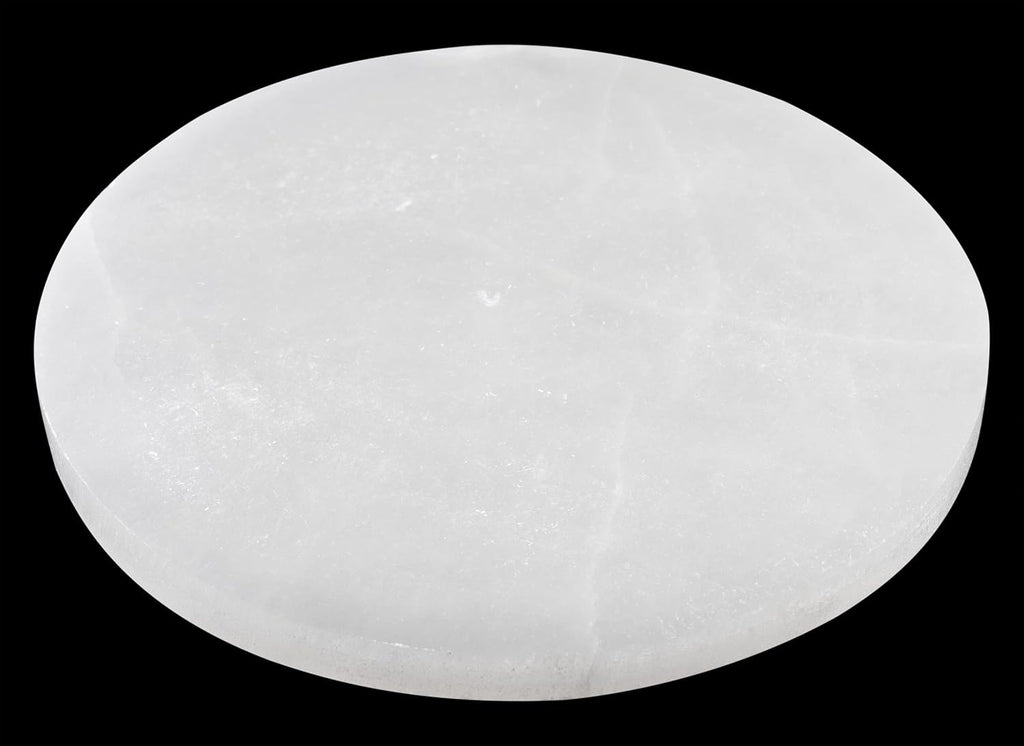 Extra Large Selenite Charging Plate – 8” Selenite Crystal - Mined & Crafted in Morocco – Ideal for Cleansing Crystals & Healing Stones, Meditation, Reiki – Protection Crystals – Spiritual Gift & Decor