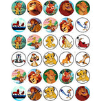 30 x Edible Cupcake Toppers – Jungle Safari Lion Theme Party Collection of Edible Cake Decorations