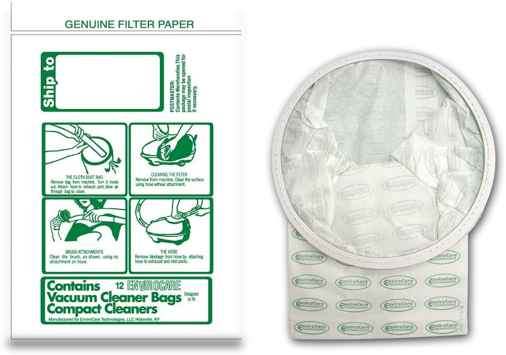 EnviroCare Replacement Vacuum Cleaner Dust Bags Designed to Fit Tristar and Compact Canisters 12 Pack