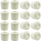 16pcs 7/8 Inch Round Chair Leg Tips Caps, Non-Slip Rubber Chair Leg Floor Protectors, White Furniture Leg Caps Fit for 0.82"-0.87" (21-22mm) Diameter Round Feet