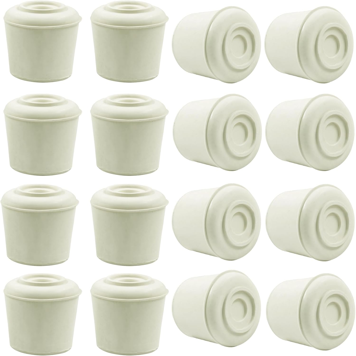 16pcs 7/8 Inch Round Chair Leg Tips Caps, Non-Slip Rubber Chair Leg Floor Protectors, White Furniture Leg Caps Fit for 0.82"-0.87" (21-22mm) Diameter Round Feet