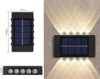 SteJar Solar Up and Down Wall Lights Outdoor,Solar Step Light Waterproof,Deck Lighting Illuminate Exterior Light Fixture (10LED Warm White)
