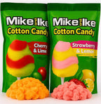 Mike and Ike Cotton Candy, Cherry Lime and Strawberry Lemon, Swirl Sugar Floss, Birthday Party Favor Supplies, 6 Oz Total - Pack of 2
