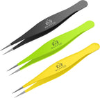 Majestic Bombay Fine Point Tweezers for Women and Men – Splinter Ticks, Facial, Brow and Ingrown Hair Removal–Sharp, Needle Nose, Surgical Tweezers Precision Pluckers best tweezers for chin hair