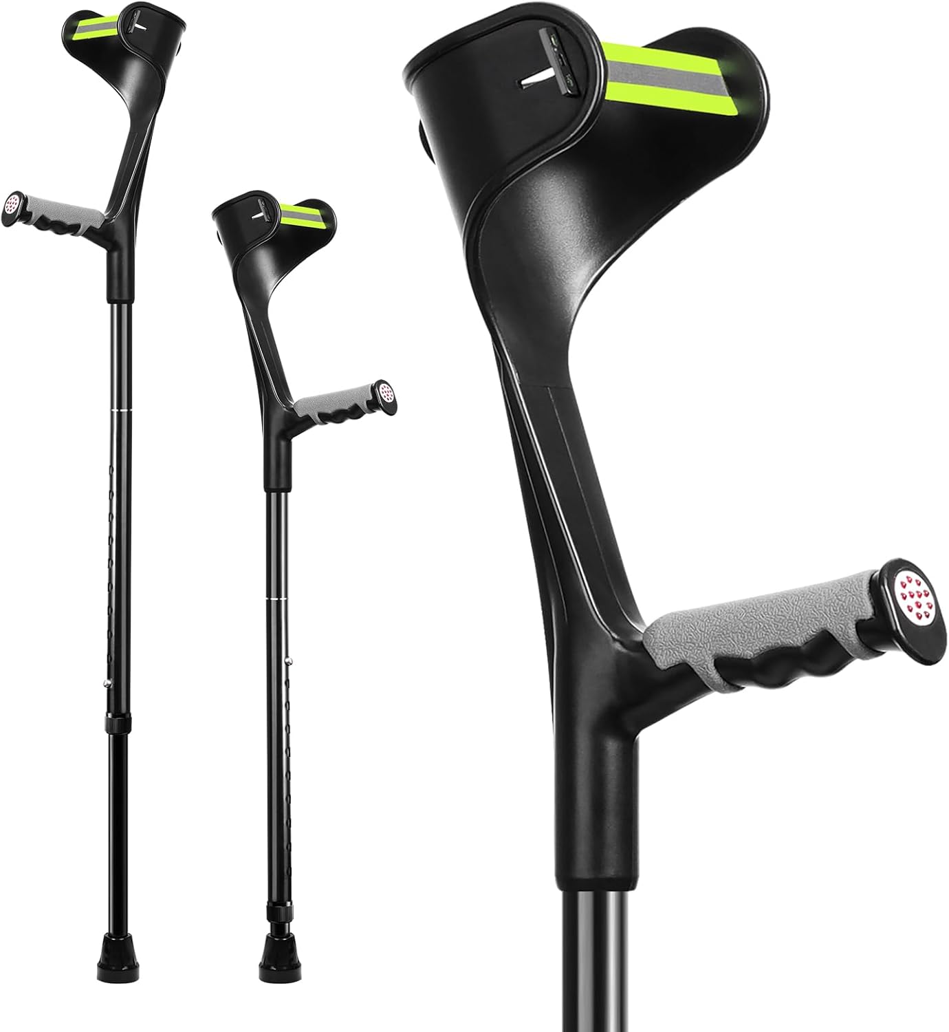 Forearm Crutches for Adults, Lightweight Folding Arm Crutch Forearm with Anti-Drop Cuff, 10 Levels Adjustable Height, Muletas para Adultos for Heavy Duty