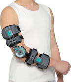Hinged Post Op Elbow Brace, Adjustable Range of Motion Support Stabilizer for Dislocated Arm, Post Tendon Injury & Surgery Pain Relief Recovery, Right