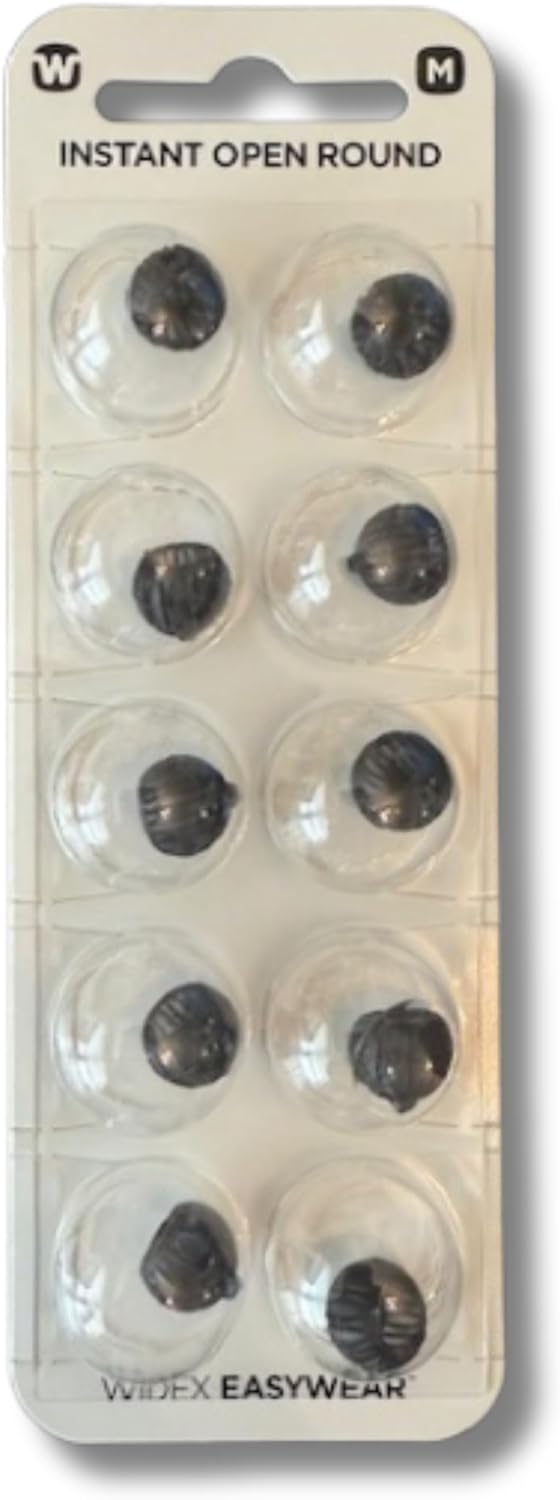 Widex Instant Open Round Domes – Comfortable Universal Fit for Hearing Aids, Enhanced Sound Clarity (Medium)