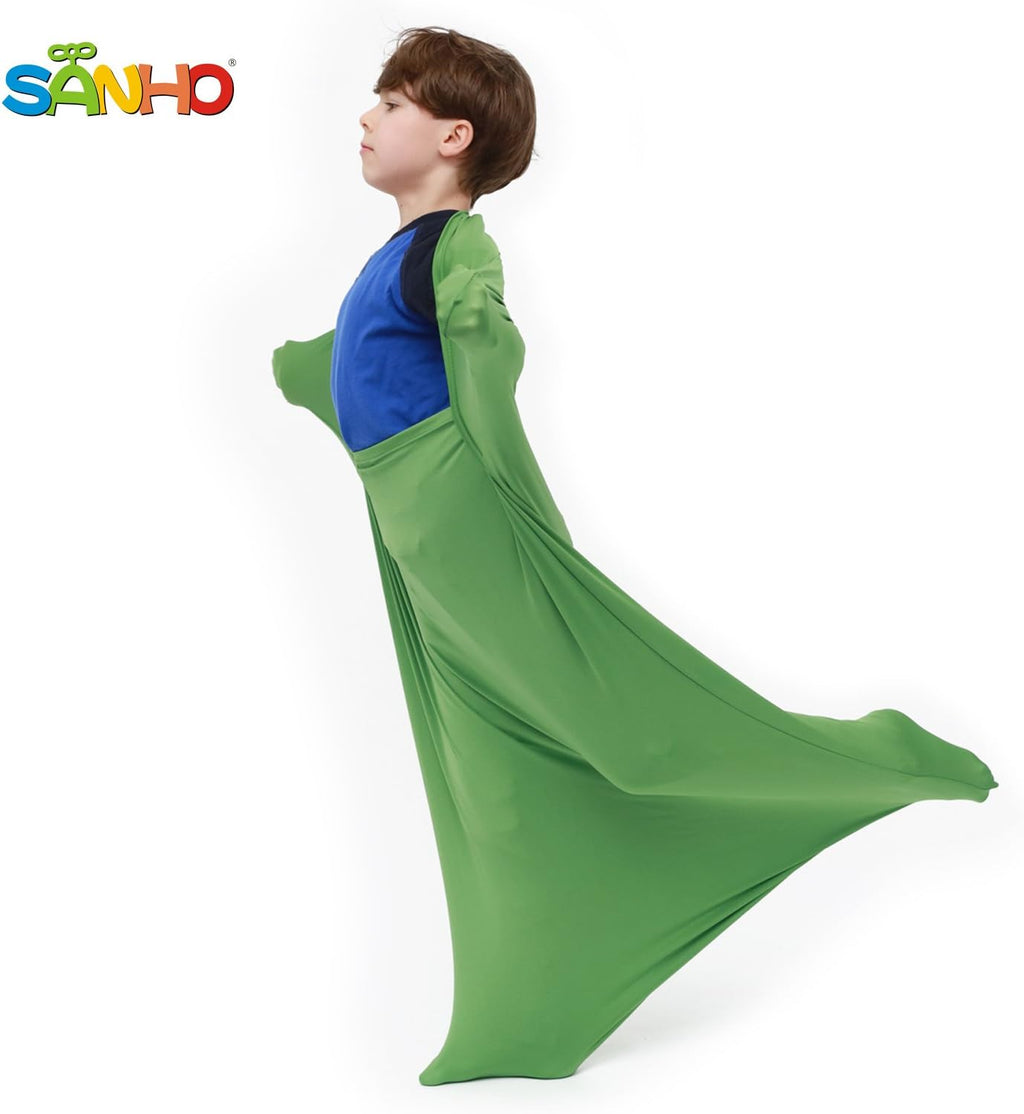 SANHO Premium Sensory Sock Body Sock, Perfect for Children with Sensory Processing Disorder, Updated Version (Green, Small)
